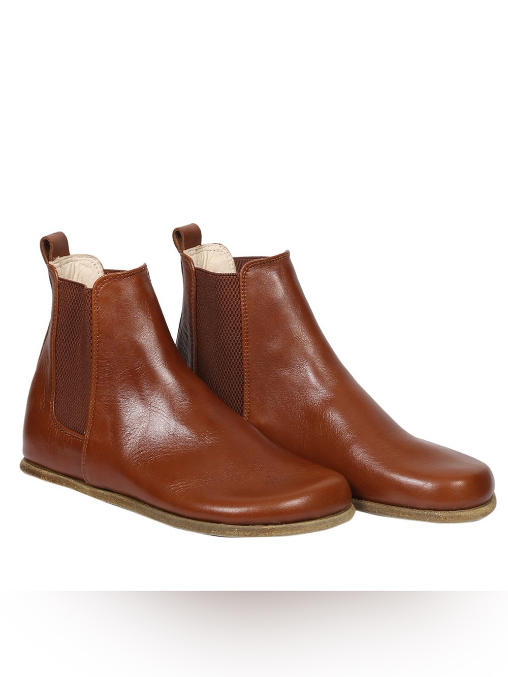 Svony Handmade Brown Leather Barefoot Chelsea Boots Sz EU 40 or US 9